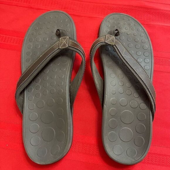 Vionic Men’s Brown Flip Flops Sandals Size 14 - Picture 4 of 8